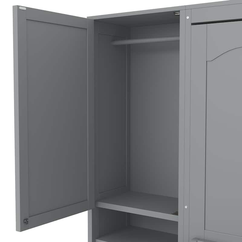 Full Size Murphy Bed Wall Bed with Closet ,Drawers and Shelves