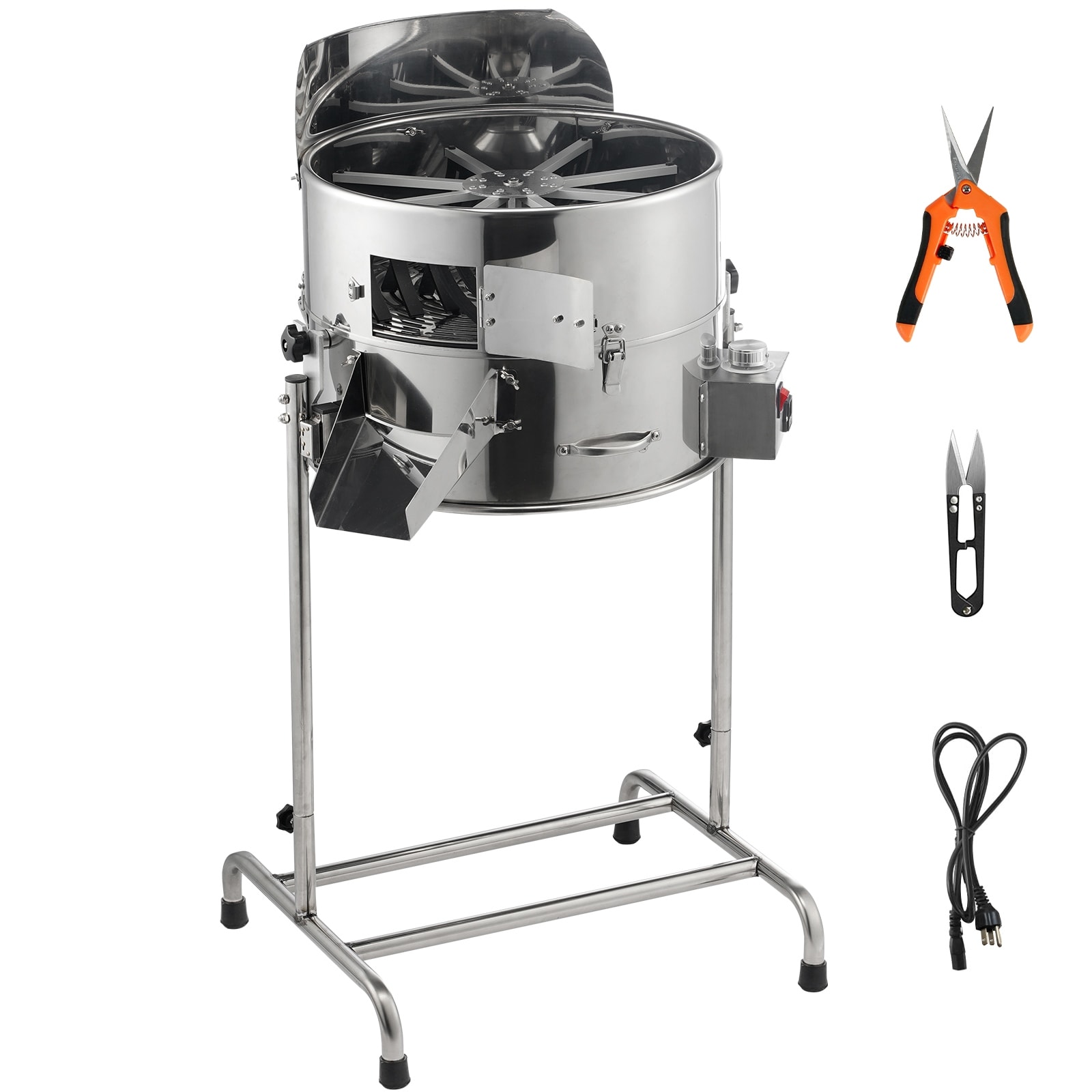 Electric Bud Trimmer, 18'' Electric Leaf Trimmer Machine with 60W Adjustable Speed, Tillable Trimmer with Stainless-Steel Blades