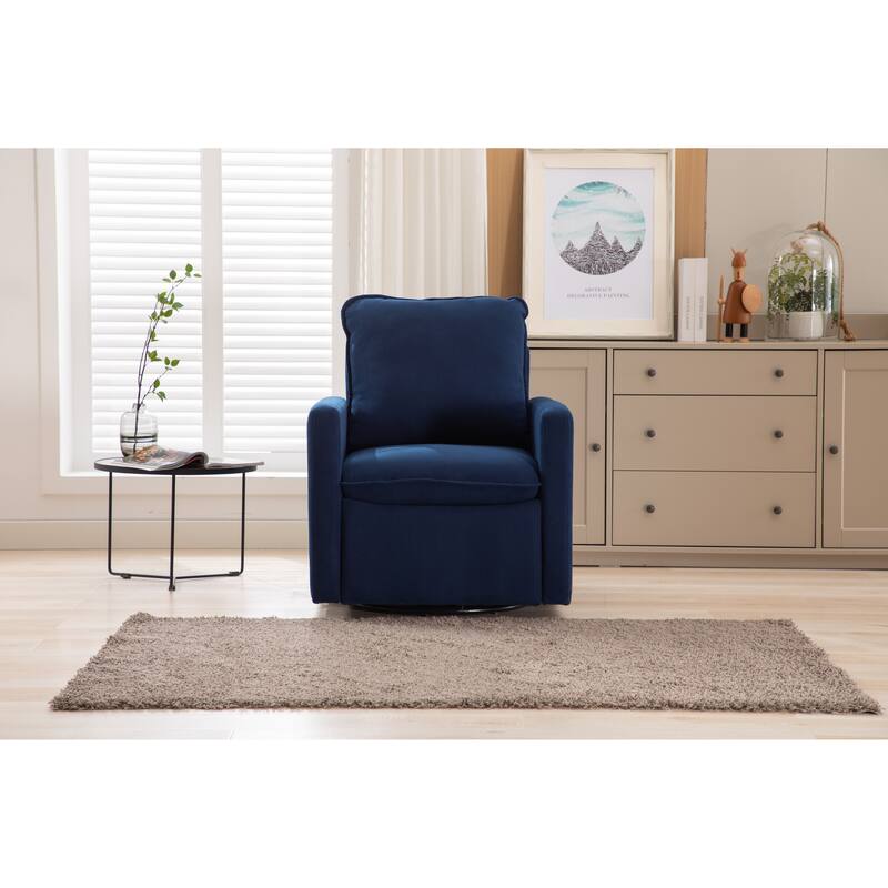 Velvet Upholstered 360 Degree Swivel Accent Sofa Chair with a pillow