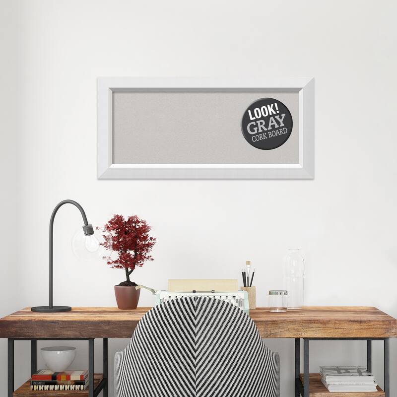 Framed Grey Cork Board, Blanco White