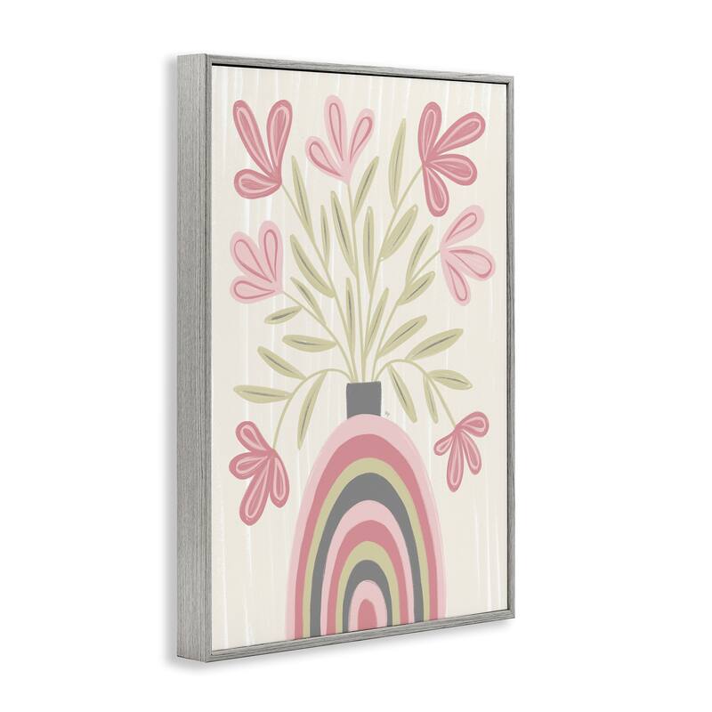 Stupell Pastel Arched Flower Vase Framed Giclee Art Design By Martina Pavlova