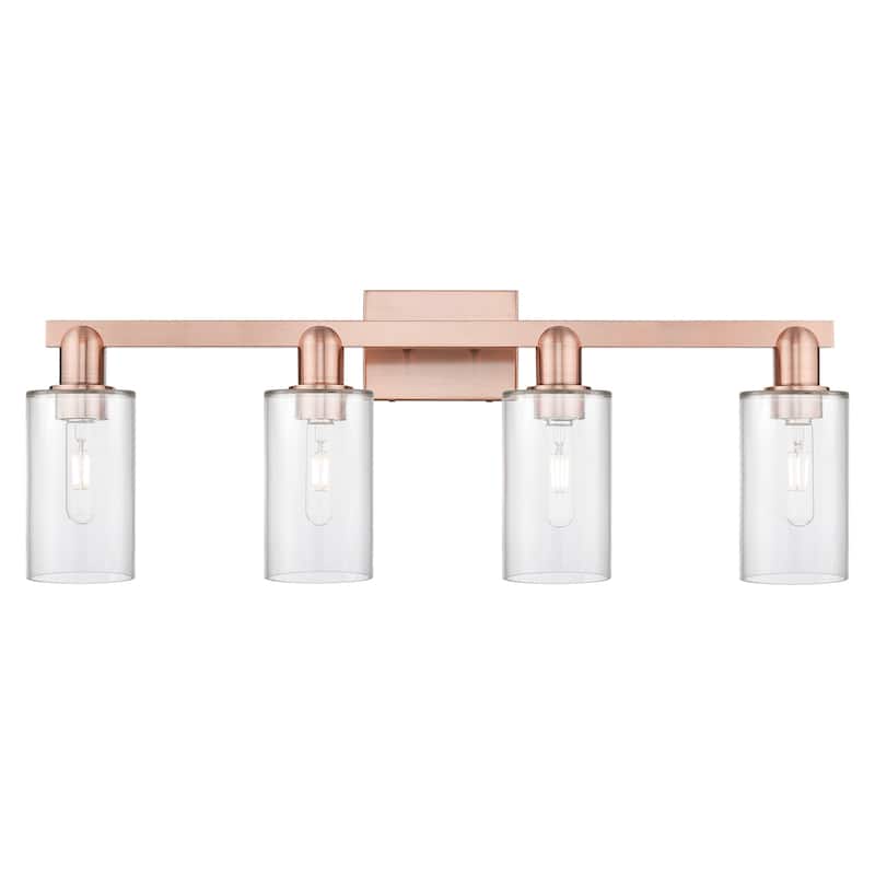 Innovations Lighting 716-4W-11-31 Clymer Vanity Clymer 4 Light 31" - Antique Copper / Clear