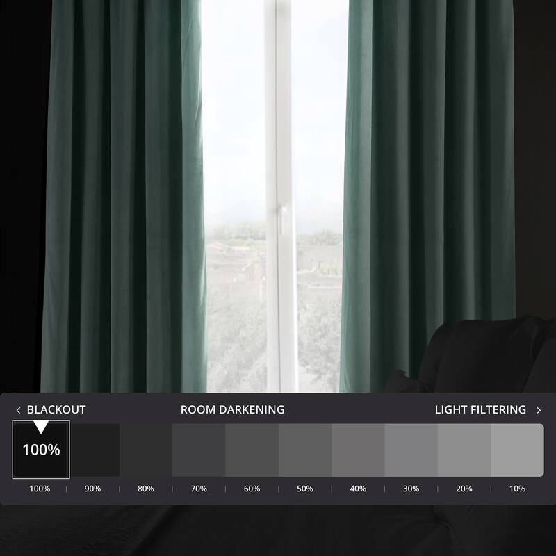 Exclusive Fabrics Signature Velvet Blackout Curtains - 96 Inches Long, (1 Panel) - Luxurious Drapery for Light Control.