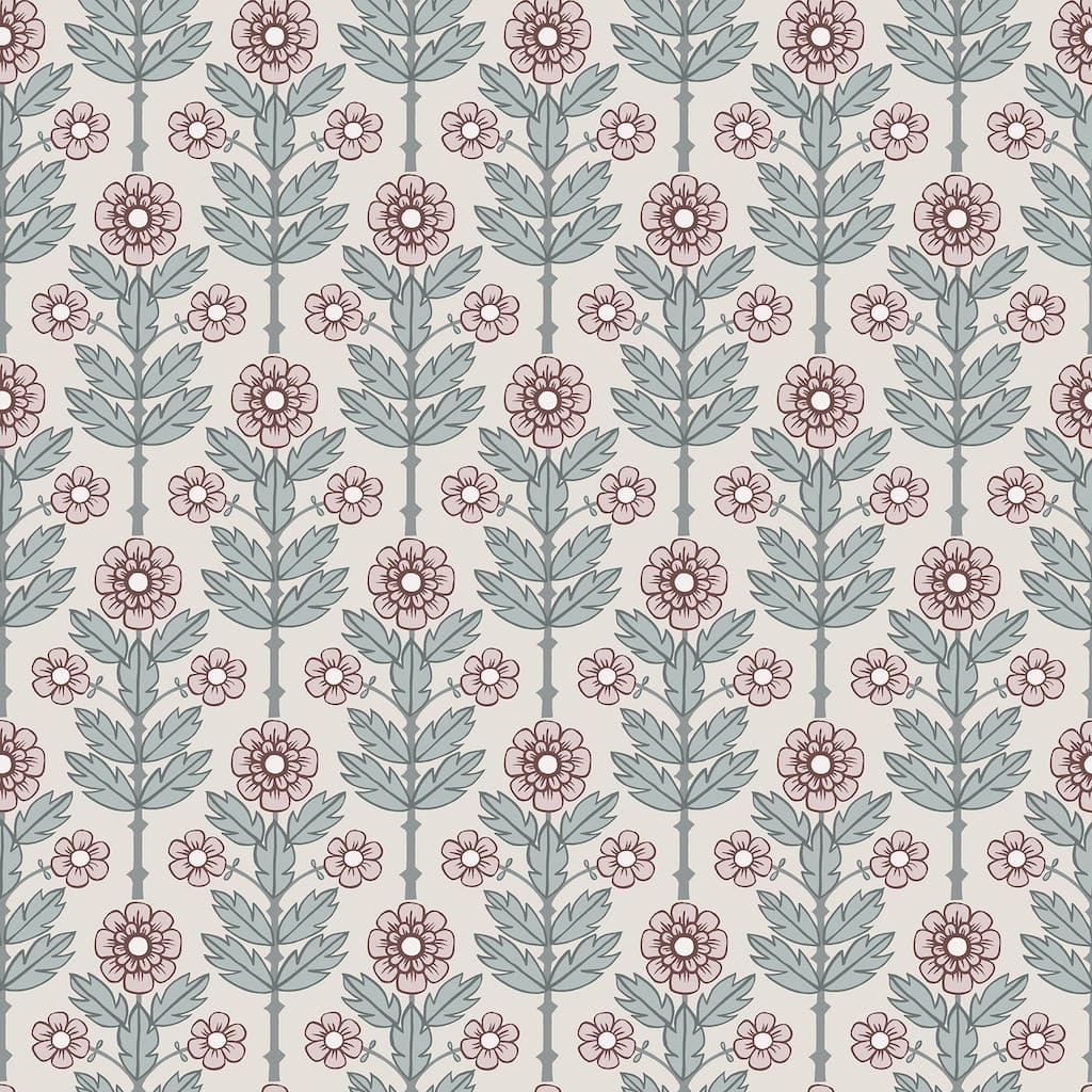 A-Street Prints Aya Eggshell Floral Wallpaper
