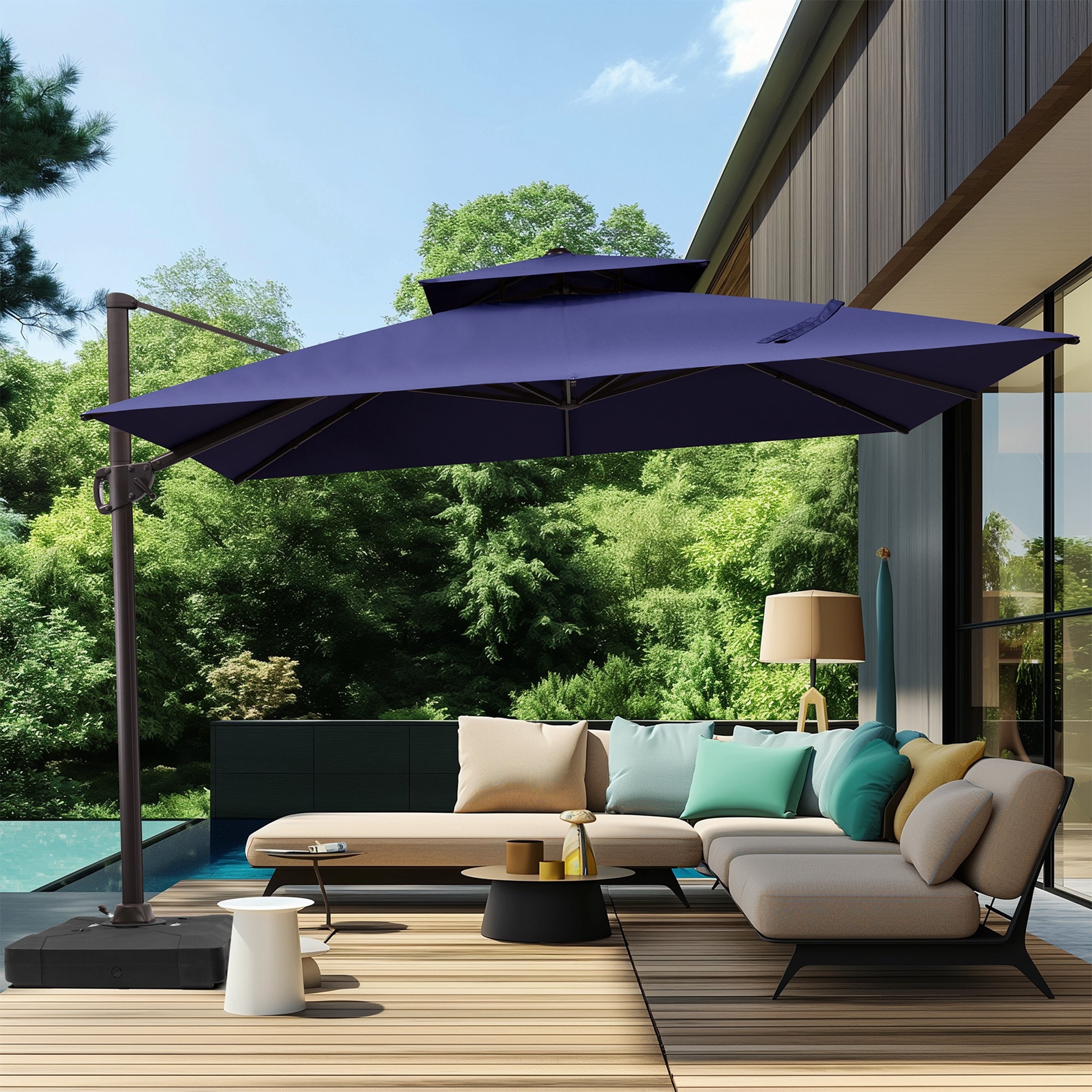 extra small patio umbrella SUPERJARE 13FT Outdoor for Patio, Double sided Pool Umbrellas with Fade Resistant Canopy, Large Table Umbrella for Deck, Market, Backyard boho_bag_sewing Carry Cot 2 Rain COLOR:TC-10 The patio umbrella will