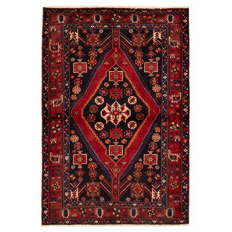 ECARPETGALLERY Hand-knotted Andelz Black Wool Rug - 4'6 x 6'9 - Black - 4'6 x 6'9