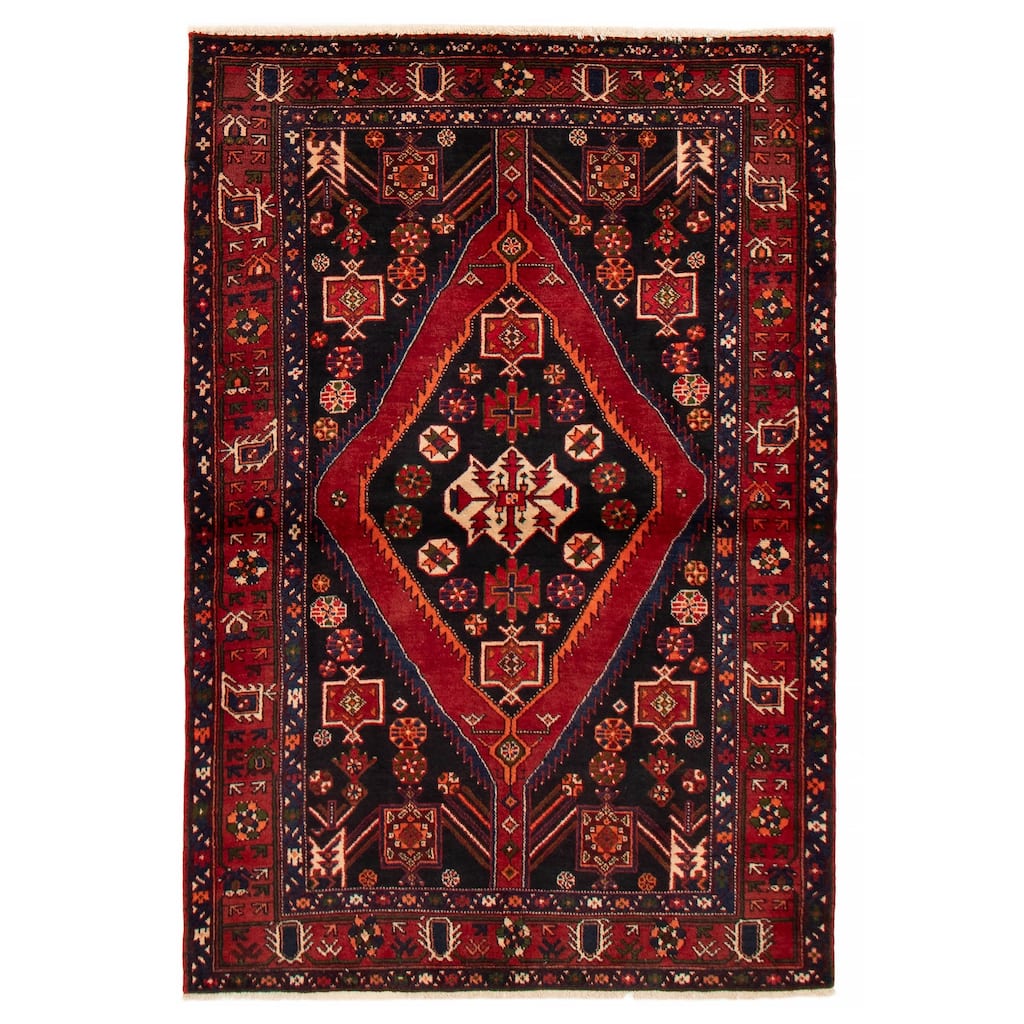 ECARPETGALLERY Hand-knotted Andelz Black Wool Rug - 4'6 x 6'9