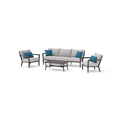 Venetia 4 Piece Sunbrella Outdoor Patio Seating Set