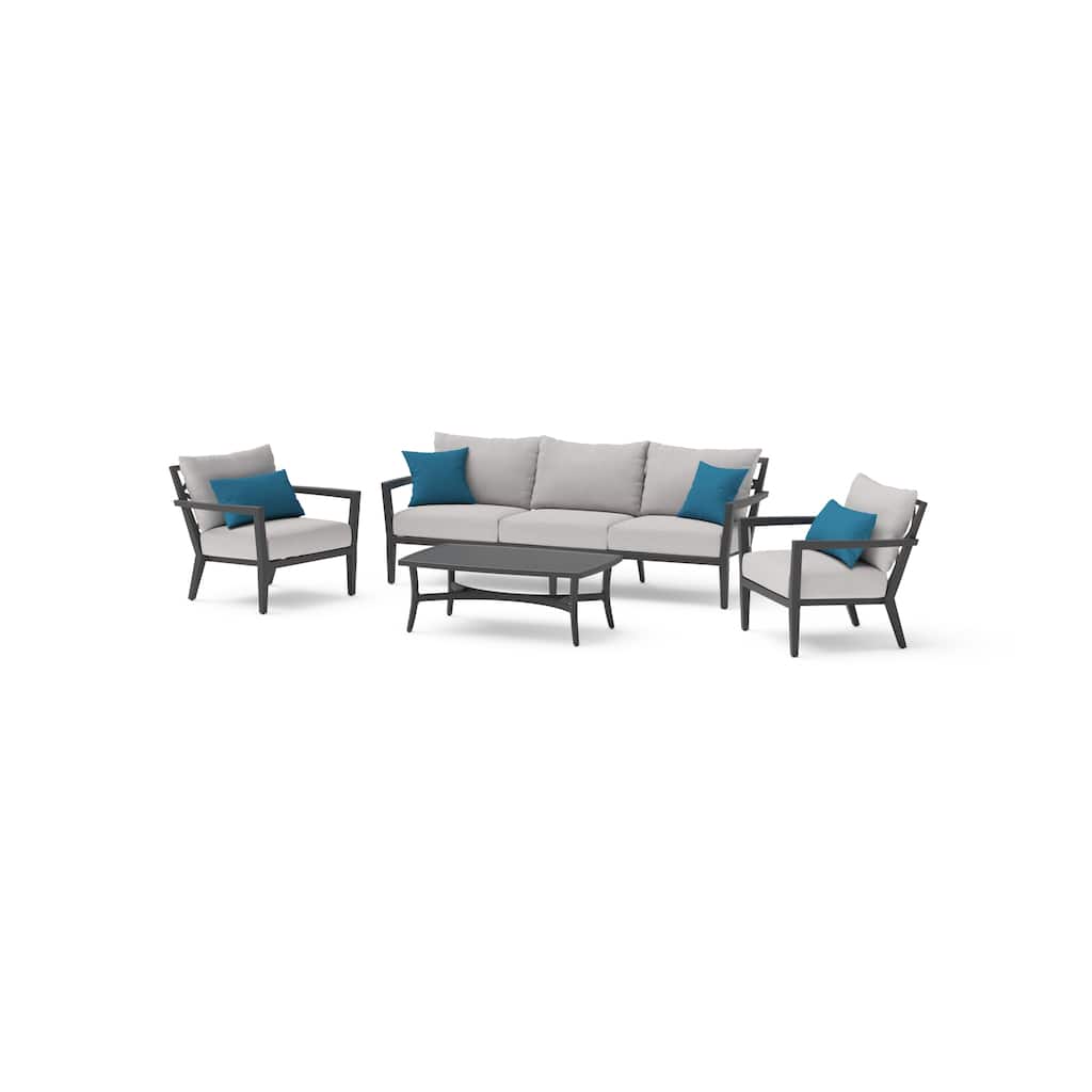 Venetia 4 Piece Sunbrella Outdoor Patio Seating Set