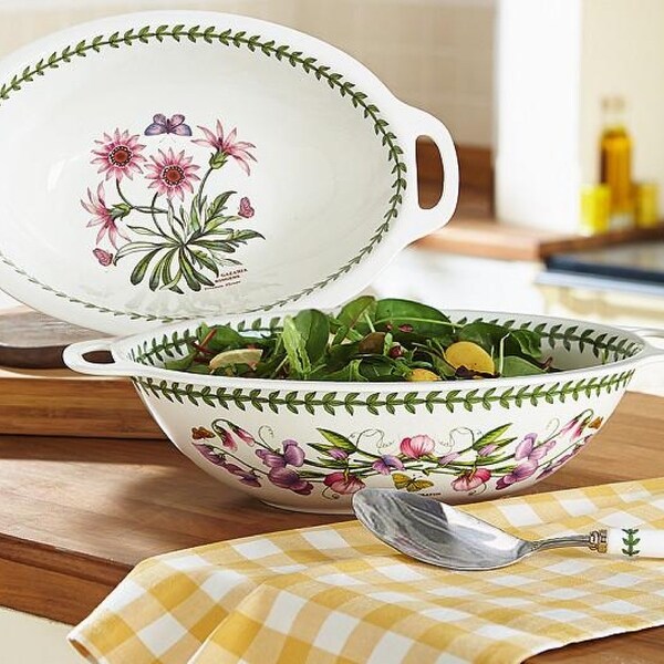 Portmeirion Botanic Garden Oval Handled Bowl - 15 Inches - Bed