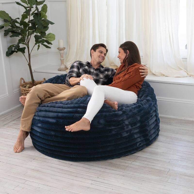 Jaxx Saxx 5 Foot Large Bean Bag Chair w/ Removable Cover for Adults, Mondo Fur