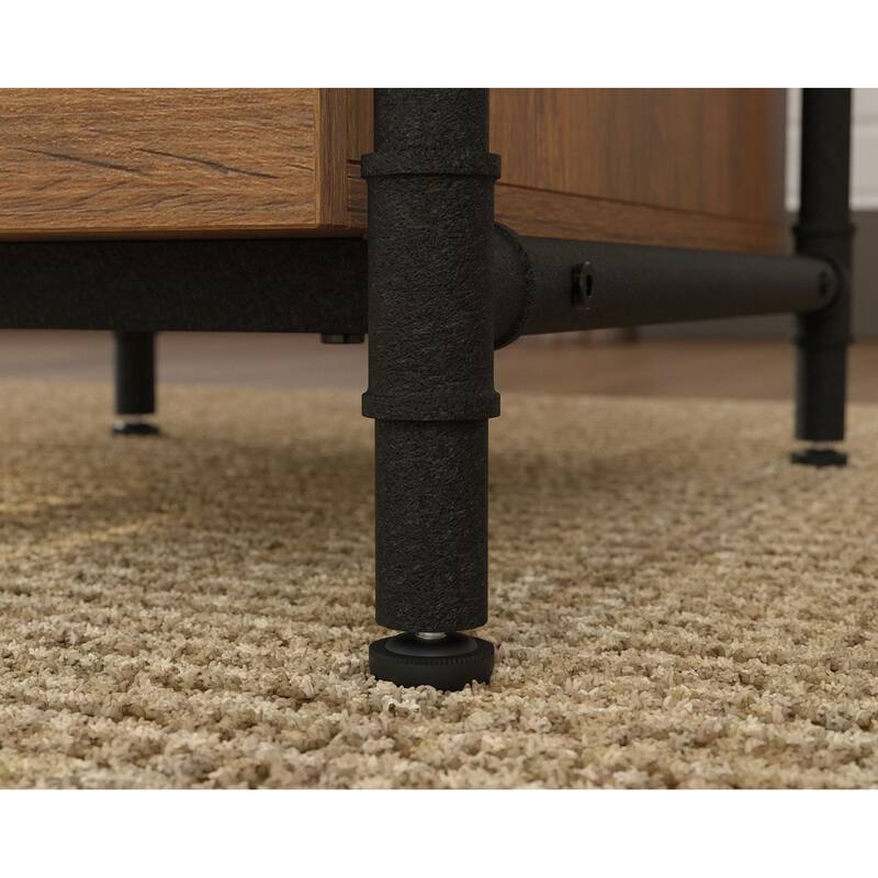 Iron City L Desk Checked Oak