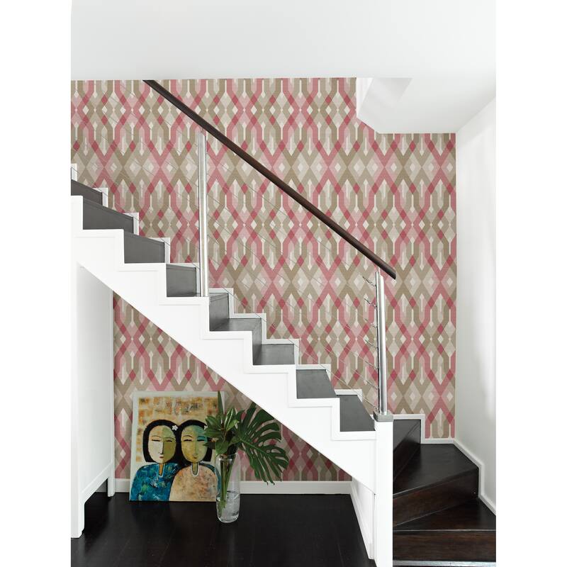 A-Street Prints Harbour Pink Geometric Wallpaper