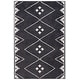 preview thumbnail 4 of 10, SAFAVIEH Pyramid Ainagul Moroccan Tribal Rug 4'5" x 6'5" - Charcoal/Ivory - Rectangle