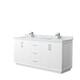 Option White, Nickel Trim, Carrara Marble Top