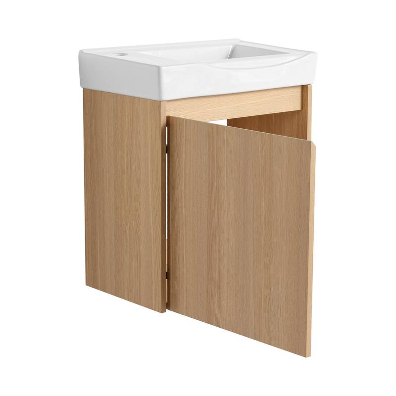 Wall Mounted Bathroom Vanity with Ceramic Sink