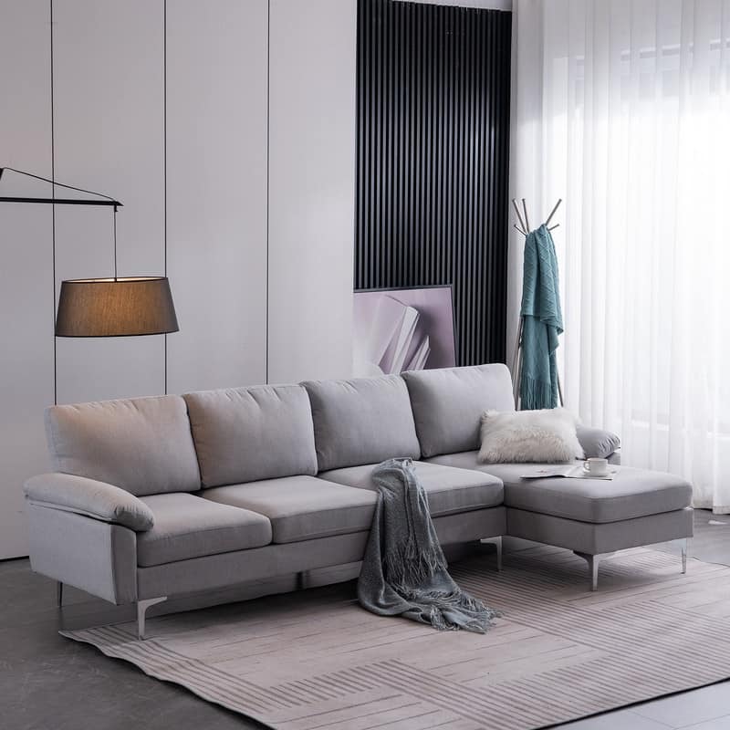 110" Wide Sectional Sofa L-Shape Upholstered Couch