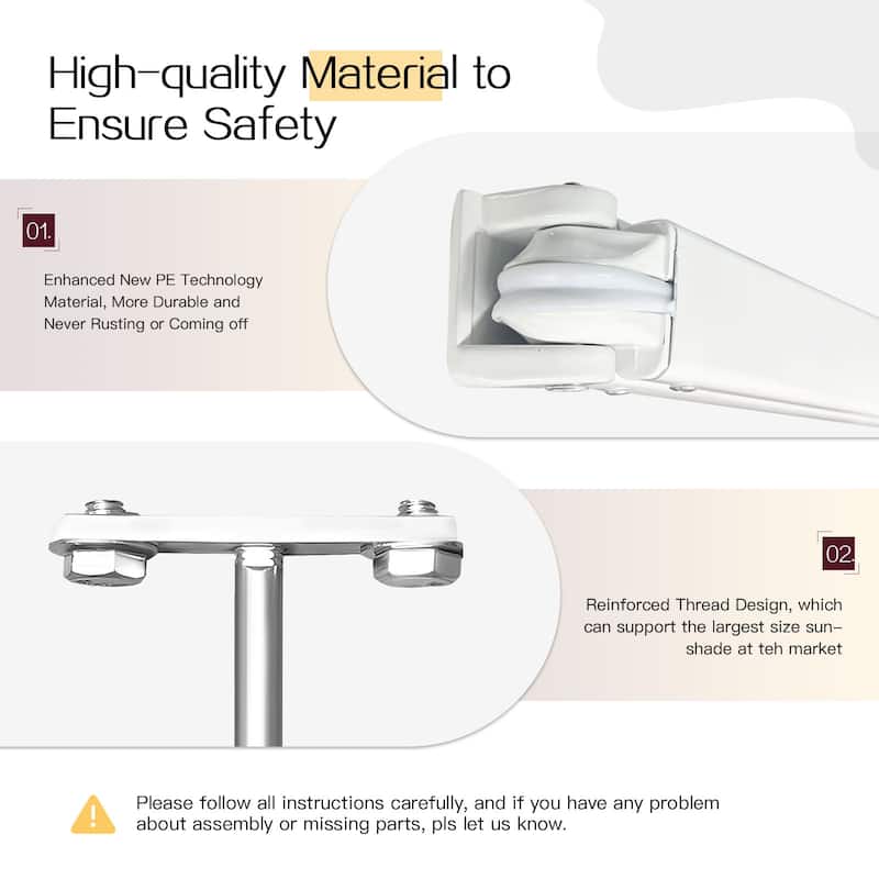 AECOJOY Manual Retractable Patio Awning Outdoor Sunshade Shelter (Cover Only)