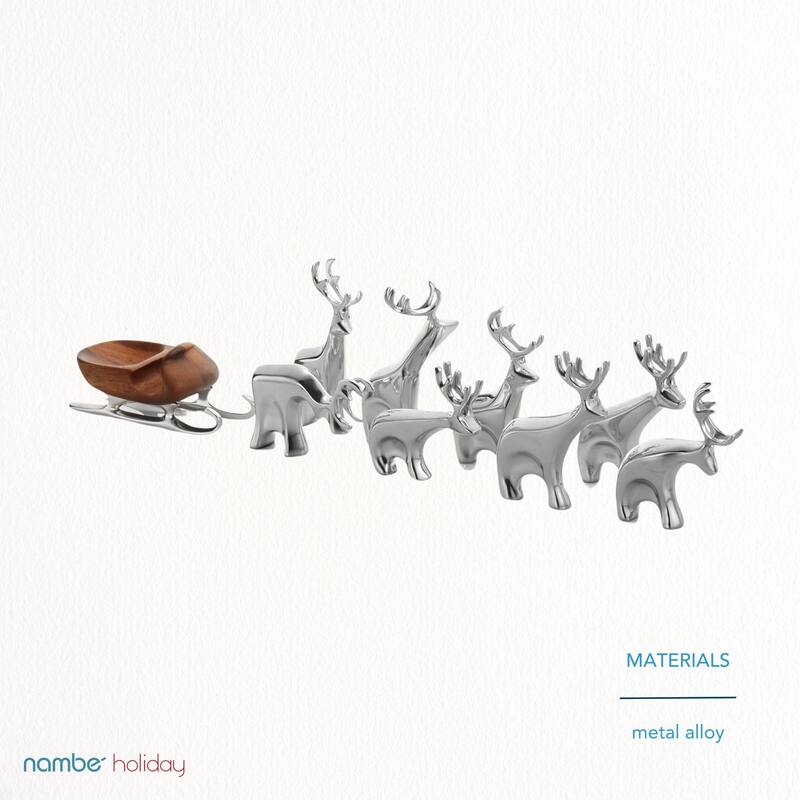 Nambe Miniature Reindeer 9pc Set