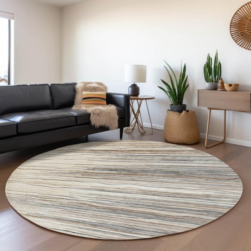 Premium Washable Super Soft Solid Landscape Mayfield Rug - Ivory - 8' x 8'