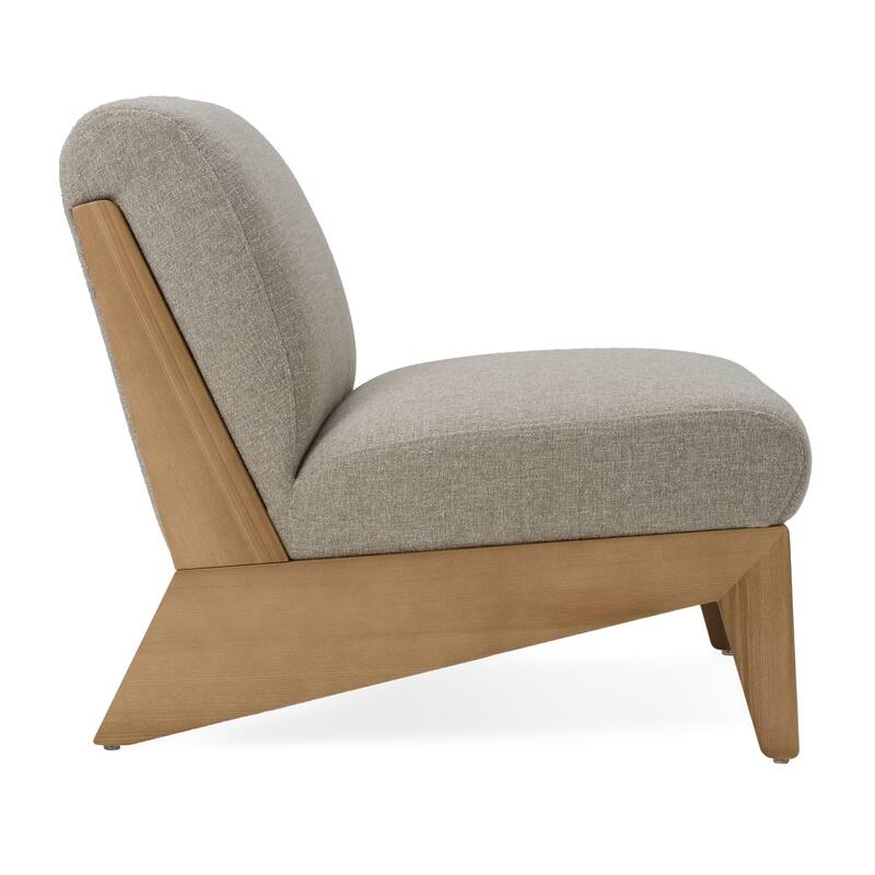 Divani Casa Vance Modern Sand Fabric & Wood Accent Chair
