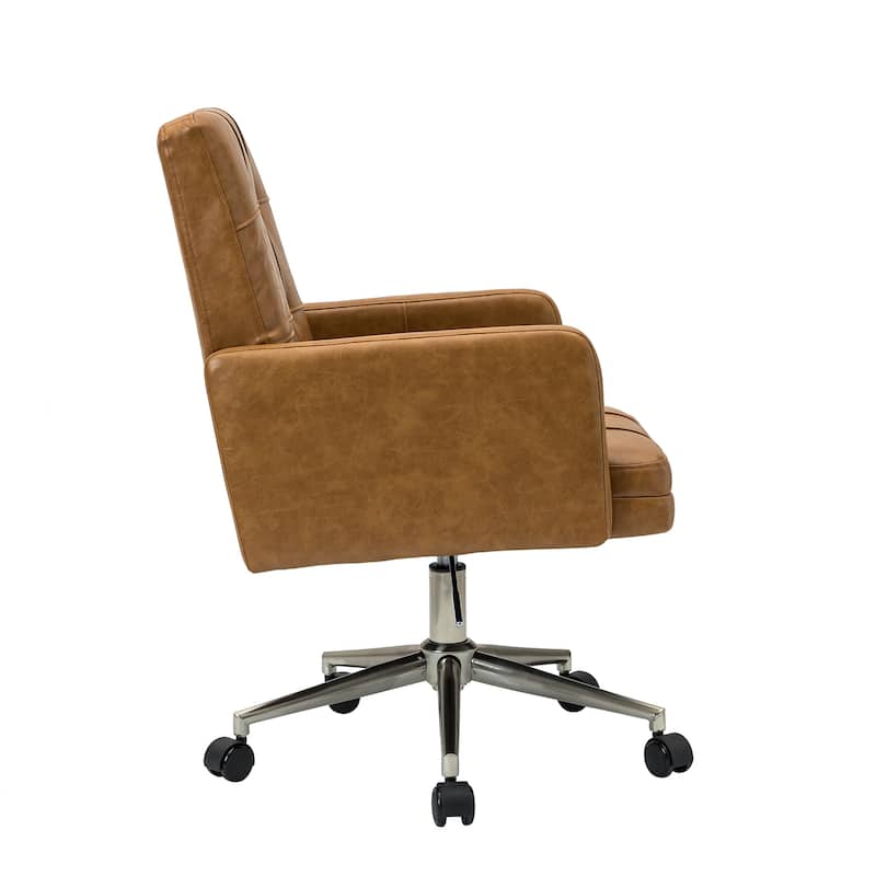 Lorenz Modern Vegan Leather Height-adjustable Office Chair with 5 Wheels by HULALA HOME