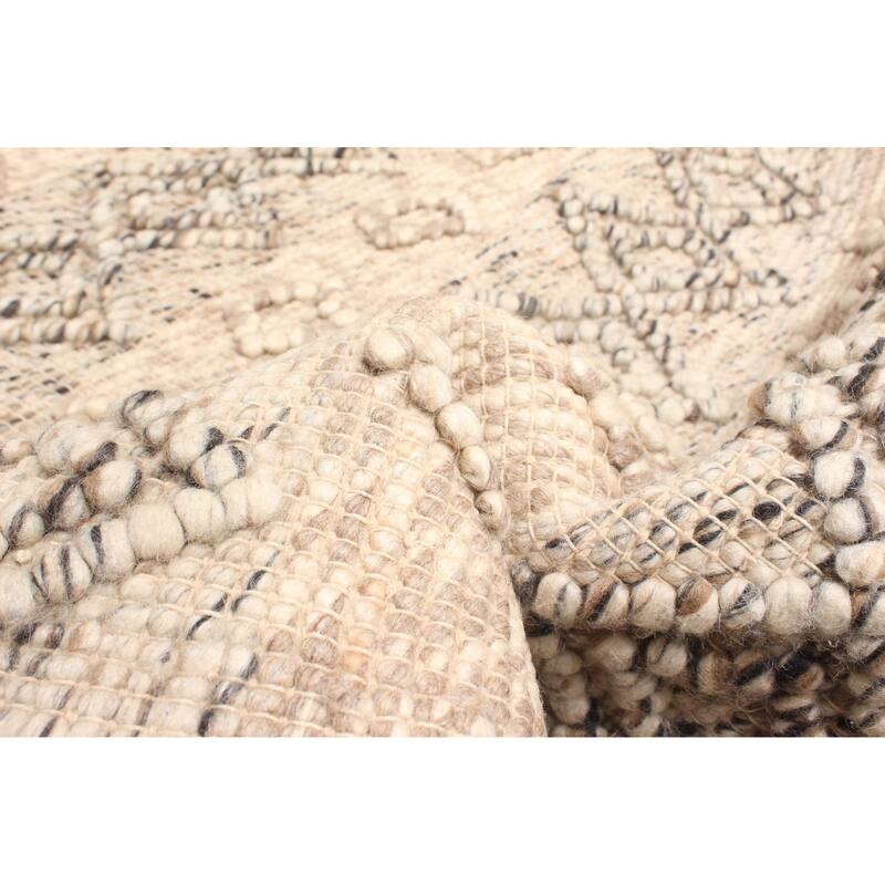 ECARPETGALLERY Braid weave Sienna Tan Wool Rug - 5'5 x 7'6