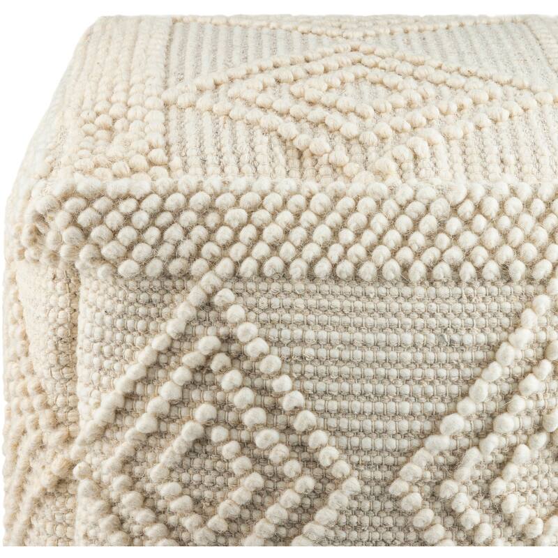 Freya Boho Hand Woven 18-inch Cube Pouf