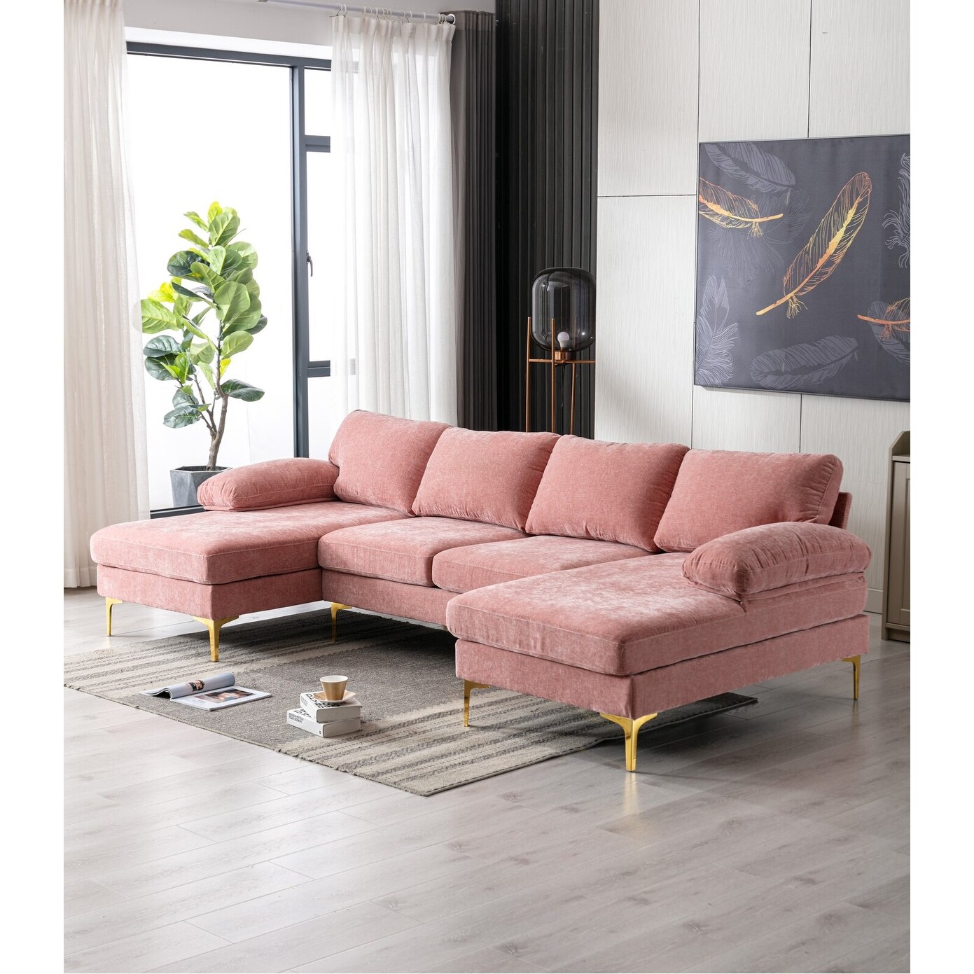 110.63 Pillow Top Arm Sectional Sofa Accent Sofa Living Room Sofa with Chaise Lounge Bed Bath Beyond 36877431