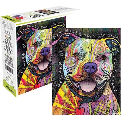 Dean Russo Beware Pit Bull 500 Piece Jigsaw Puzzle