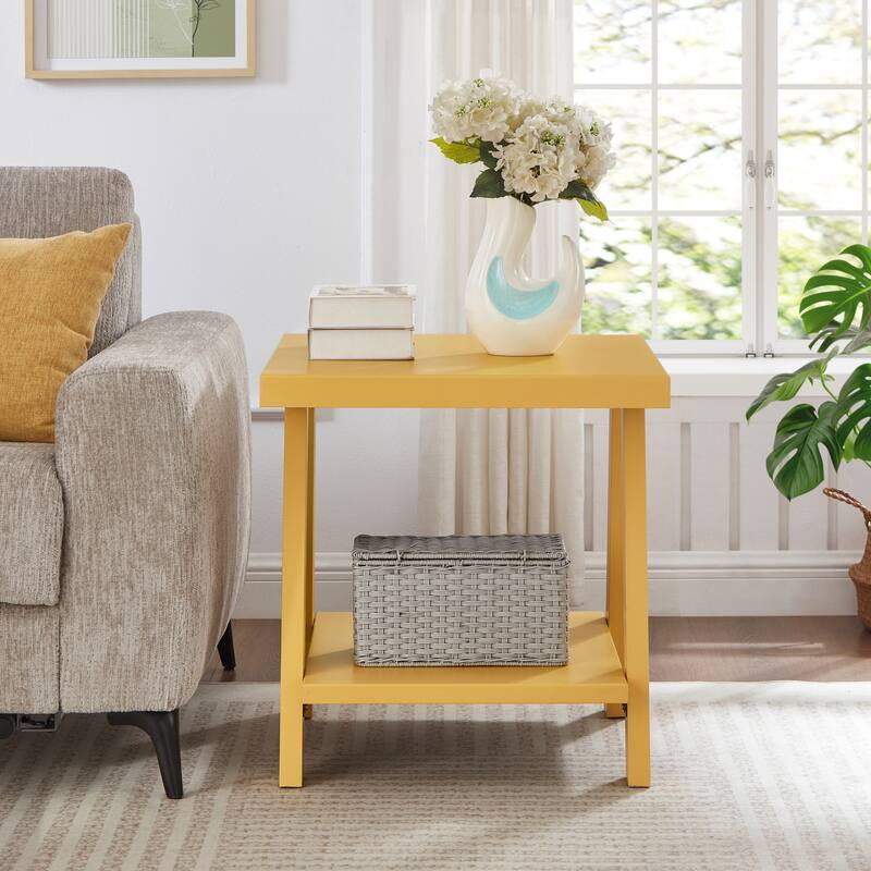 The Gray Barn Cedar Ridge Contemporary Replicated Wood Shelf End Table