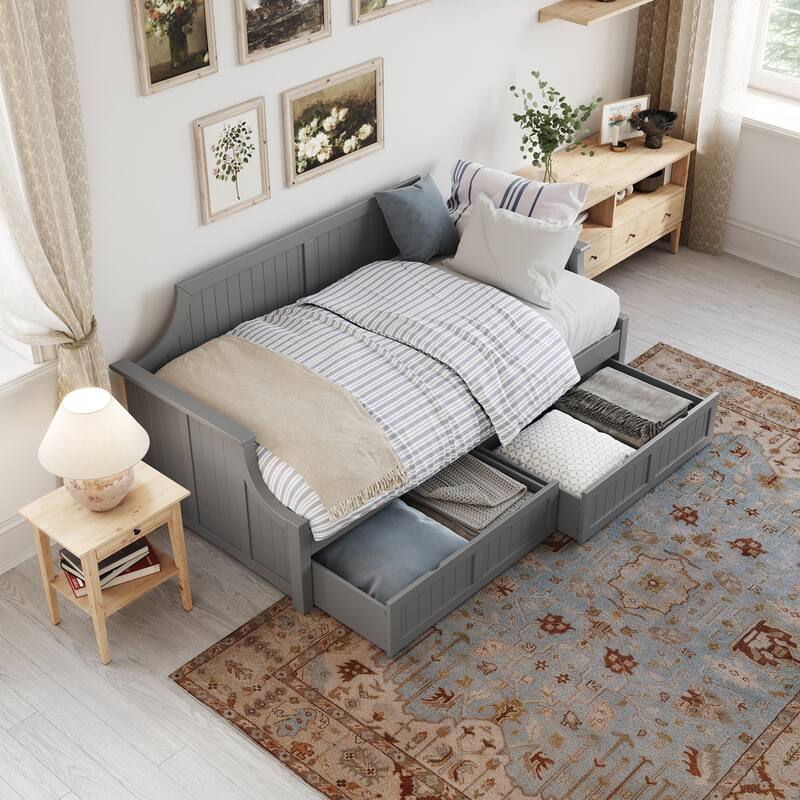 Cambridge Twin Wood Daybed with Set of 2 Drawers