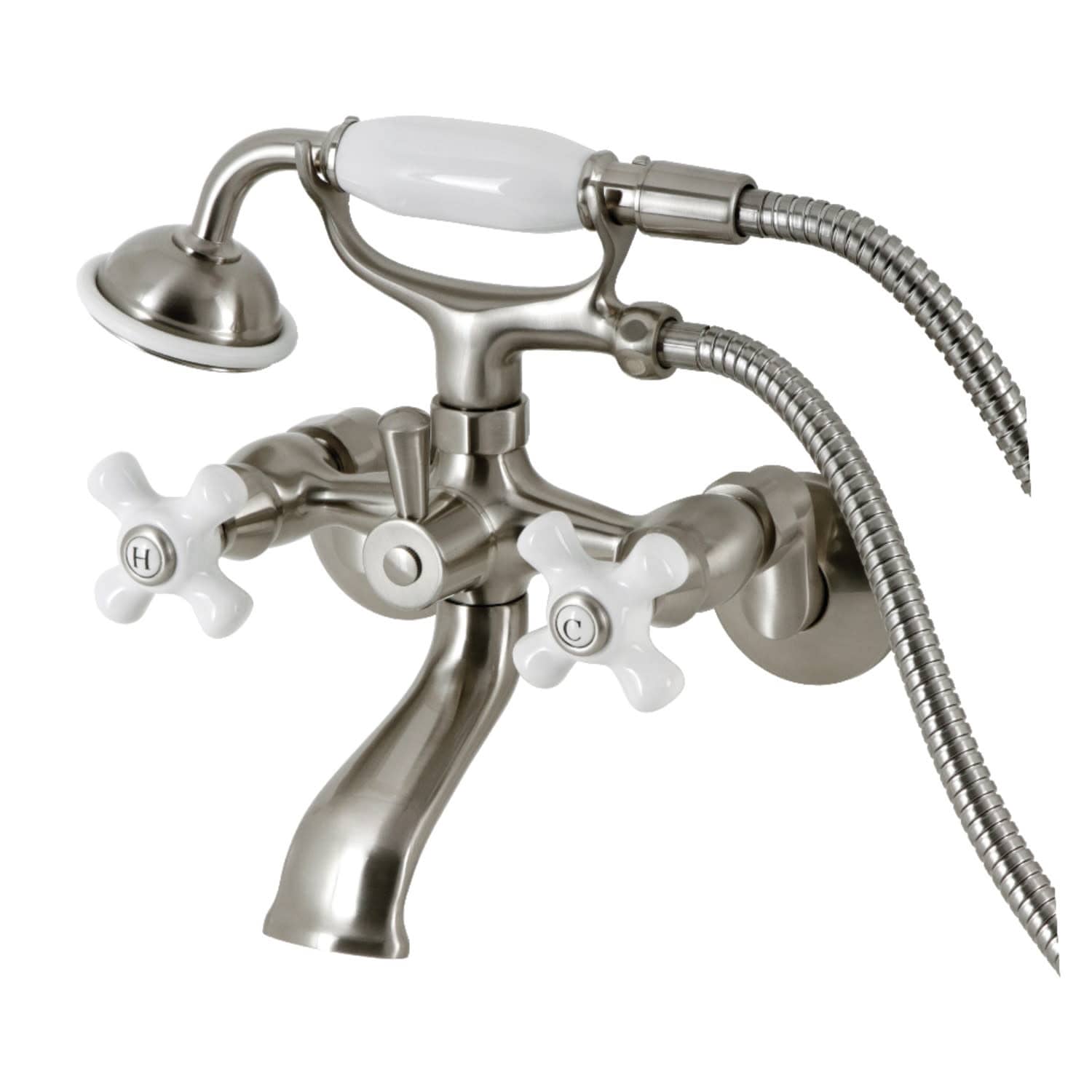 Kingston Brass KS265PX Kingston Wall Mounted 7-5/16" Tub Filler with