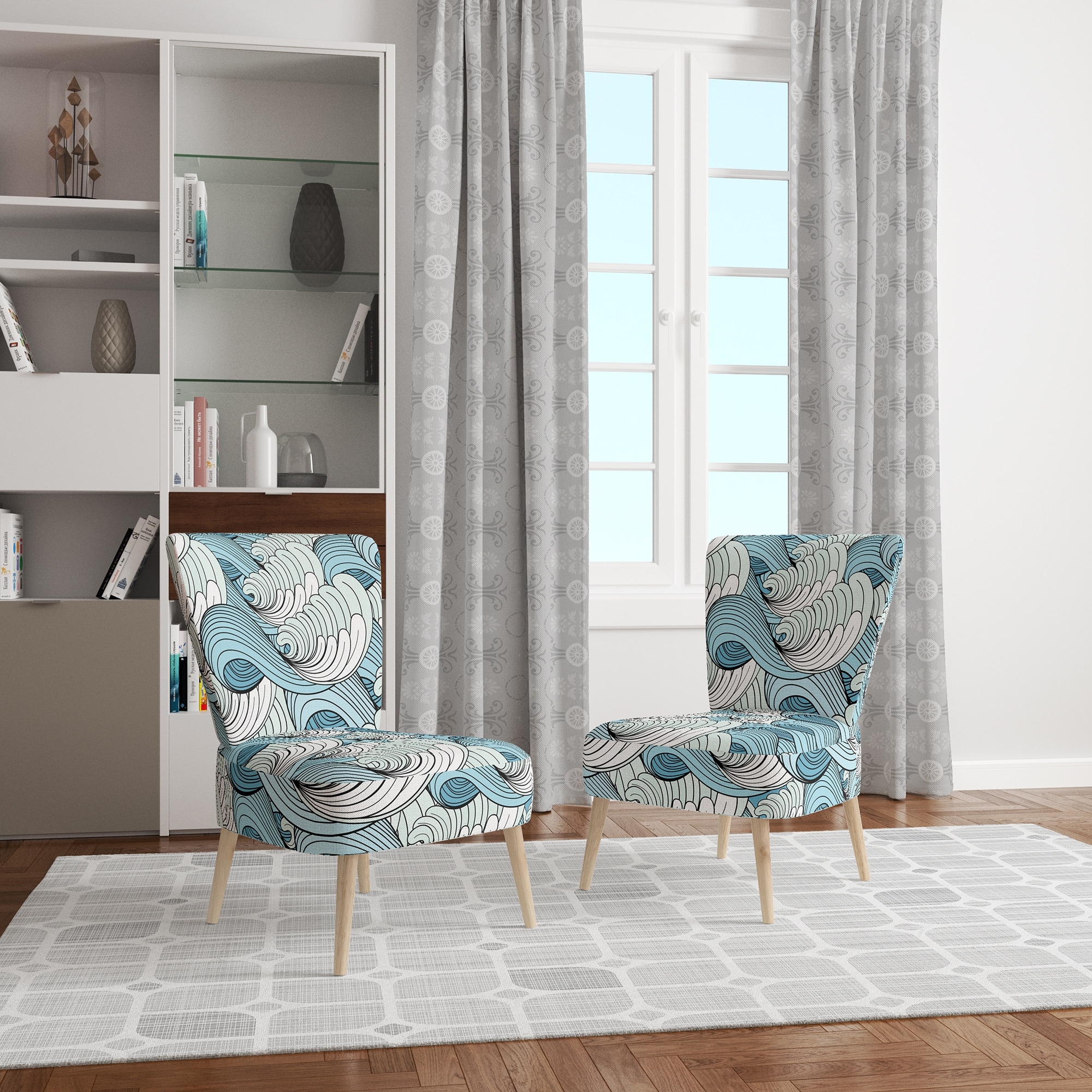 Designart "Great Wave Inspiration" Upholstered Coastal - Picture 18 of 20