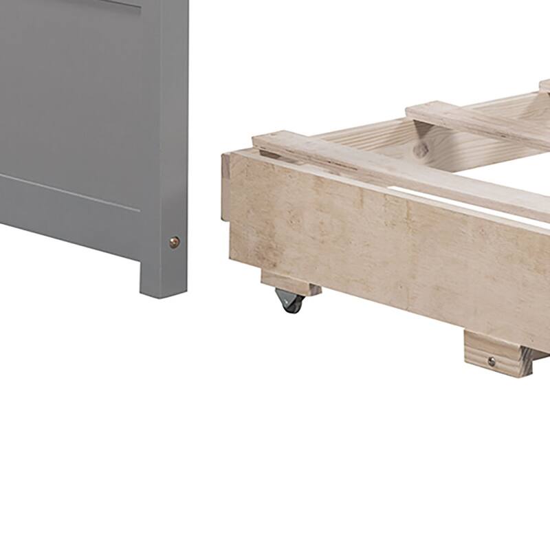 Minimalist Wooden Daybed with a Trundle and Three Underbed Drawers