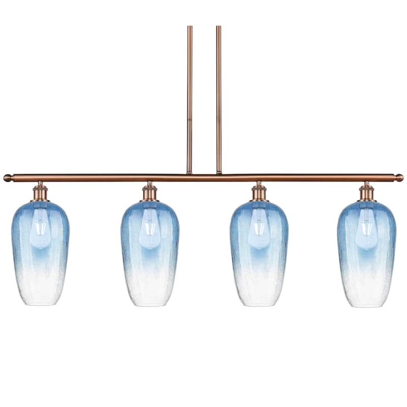 Innovations Lighting 516-4I-16-48 Brookhaven Flute Linear Brookhaven - Antique Copper / Sapphire Blue