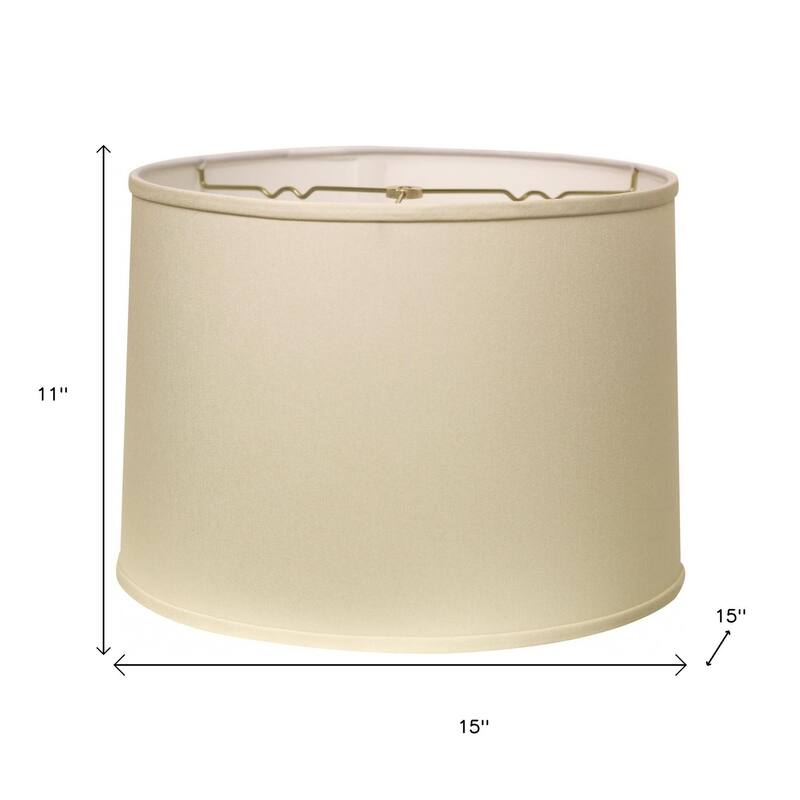HomeRoots Ivory No Slub Innsbruck Drum Lamp Shade - 15" L x 15" W x 10.5" H