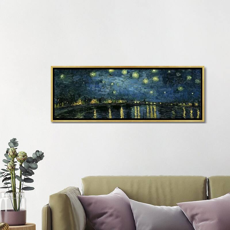 iCanvas "Starry Night Over The Rhone" by Vincent van Gogh Framed Canvas Print