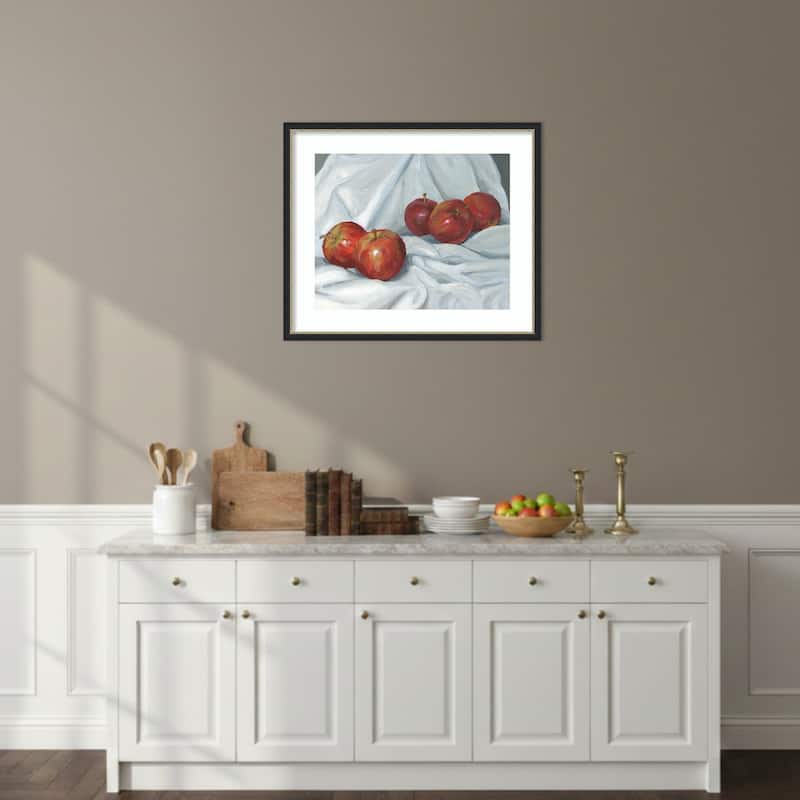 Red Apples by Carrie Arnold Wood Framed Wall Art Print