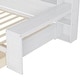 preview thumbnail 8 of 15, Wooden Twin Size Daybed with Storage Shelves, Multi-functional Bed with 2 Storage Drawers and Study Desk, Antique White