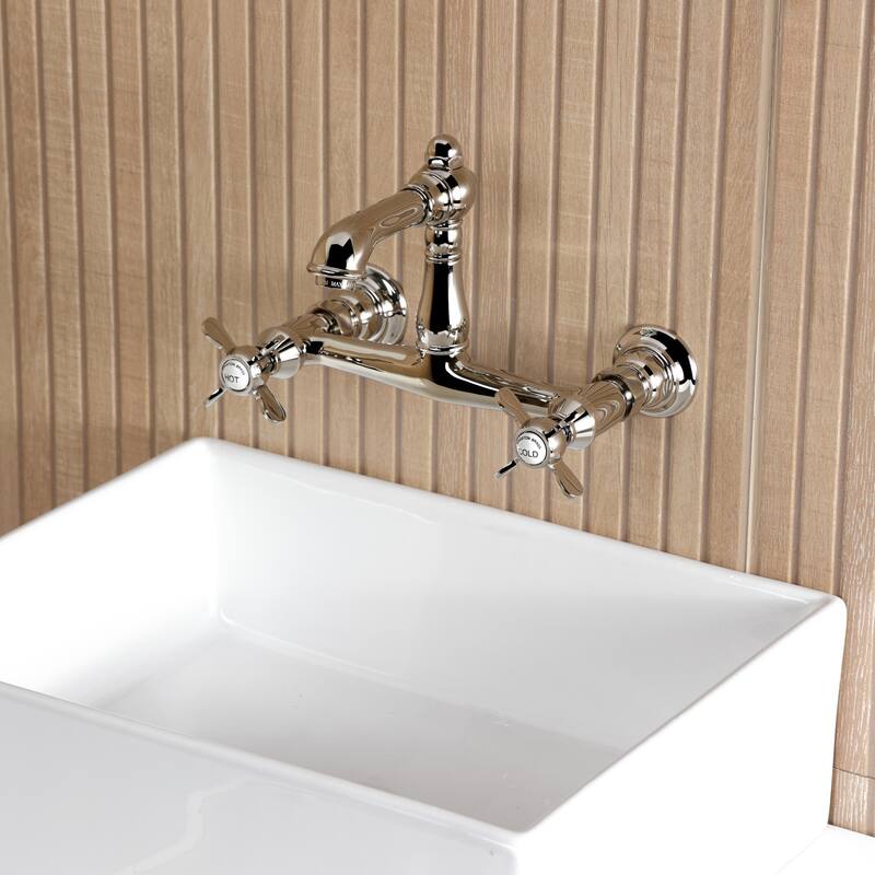 Kingston Brass Essex Two-Handle 2-Hole Wall Mount Bathroom Faucet
