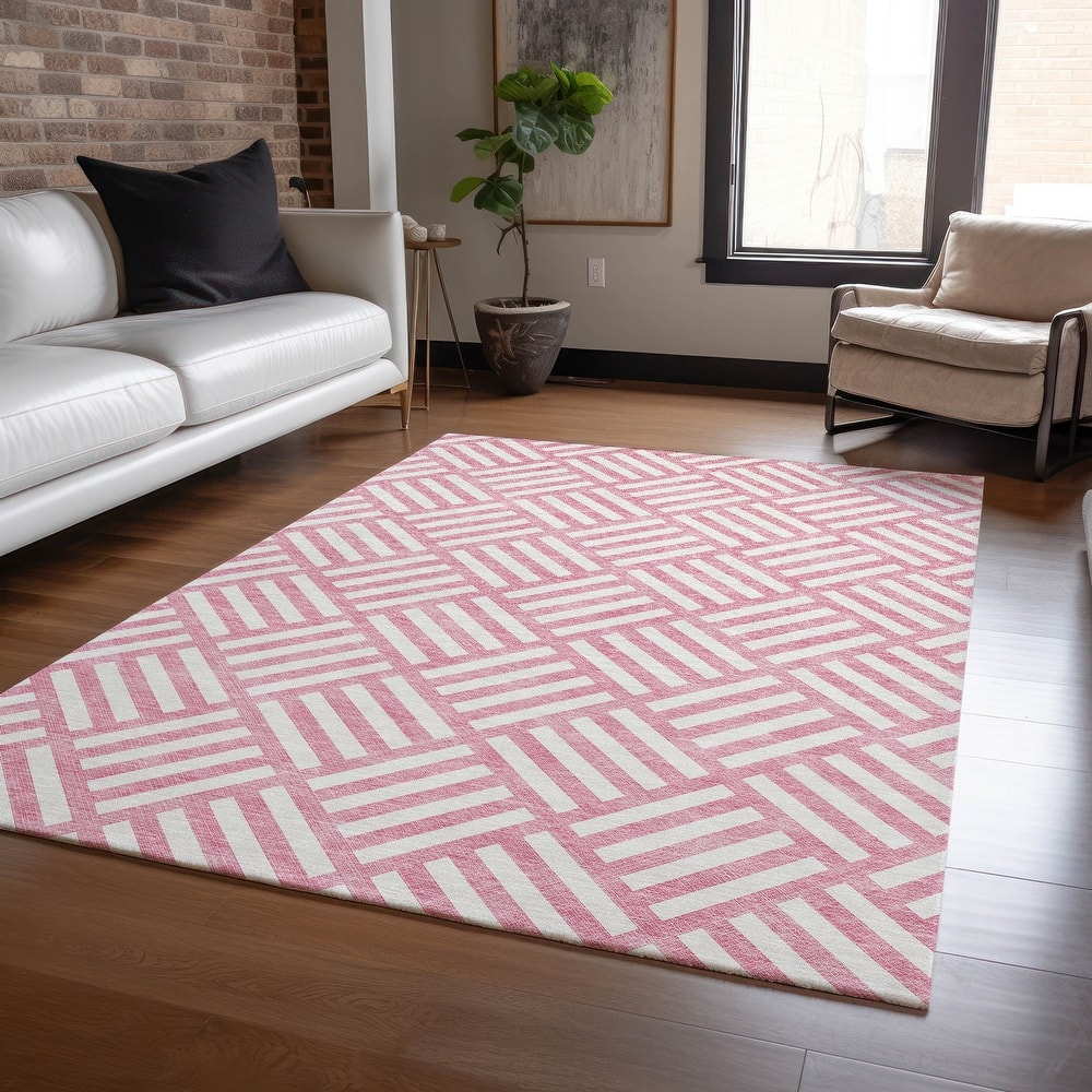 Machine Washable Indoor/ Outdoor Chantille Geo Modern Rug