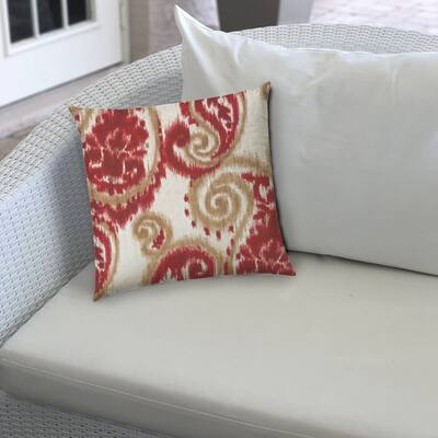 MADALENA SWIRL Red Indoor/Outdoor Pillow - Sewn Closure