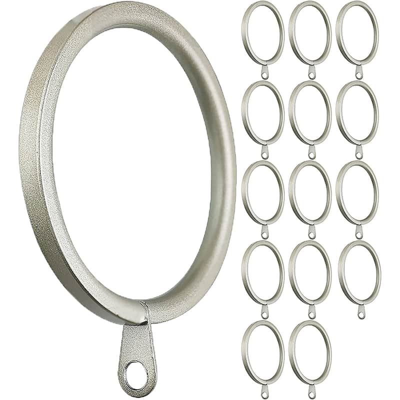 Meriville 2-Inch Inner Diameter Metal Flat Curtain Rings with Eyelets