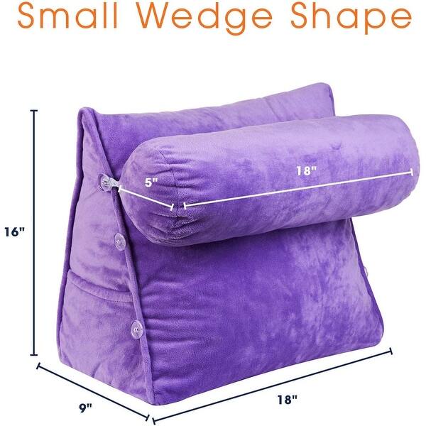 Cheer Collection TV Reading and Wedge Pillow with Detachable Bolster