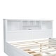 preview thumbnail 19 of 24, King Size Solid Wood Platform Kids Bed Frame with Multi-functional Storage Headboard, USB Ports & 2-Drawers, Antique Wood Color