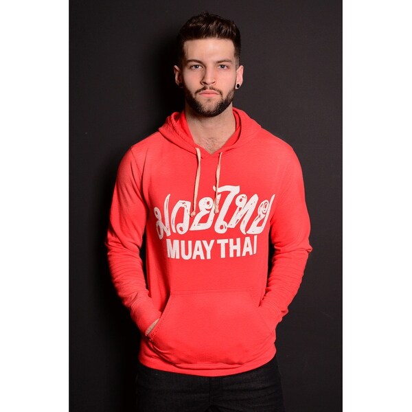 Shop Roots Of Fight Muay Thai Pullover Hoodie Vintage Red