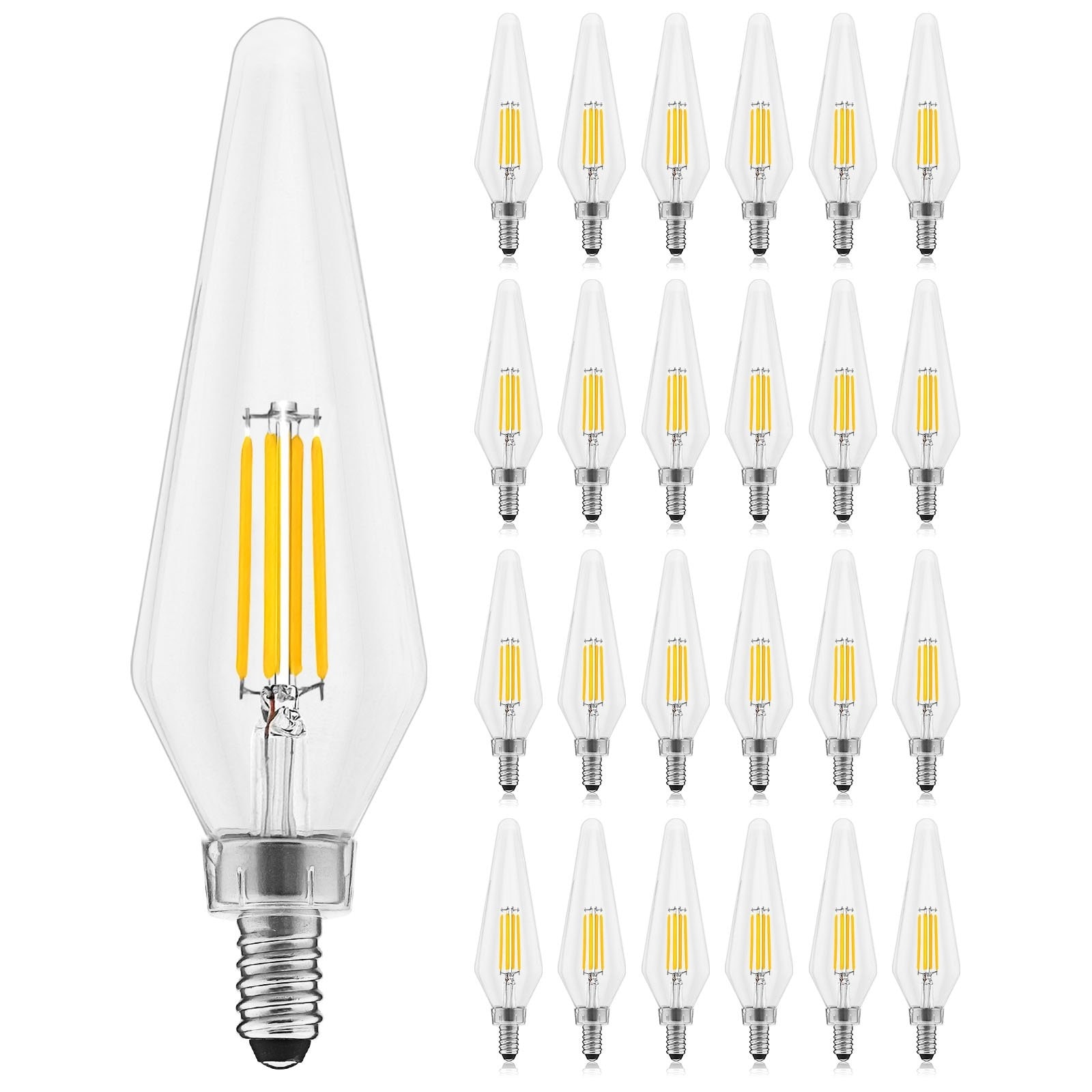 Luxrite E12 Candelabra LED Light Bulbs 60 Watt Equivalent 3000K