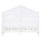 preview thumbnail 5 of 22, Twin Size House Bed with Shelves - House Bed with Window and Sparkling Light Strip on The Roof - White