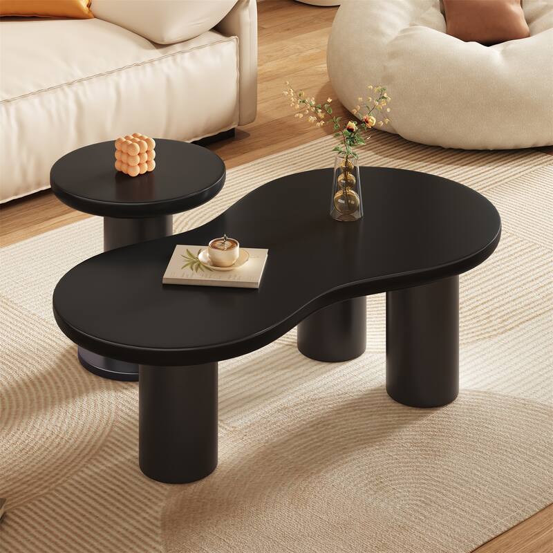 Easy Assembly Nesting Coffee Table Set of 2